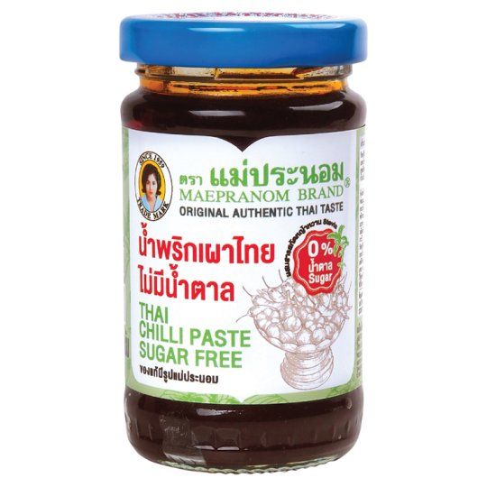 แม่ประนอมน้ำพริกเผาไทย แม่ประนอมน้ำพริกเผาไทยไม่มีน้ำตาล 114 กรัม
MAEPRANOM Thai Chili Paste( No Sugar )