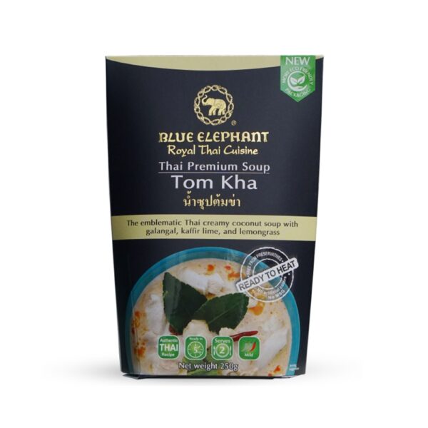 บลูเอเลเฟ่นท์ น้ำซุปต้มข่า 250 กรัม 
BLUE ELEPHANT TOM KHA SOUP