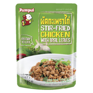 ปุ้มปุ้ย ผัดกระเพราไก่ 85 กรัม  
PUMPUI Chicken stir-fried with basil