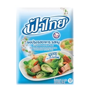 ฟ้าไทย ผงปรุงรสอาหาร รสหมู 75 กรัม 
FA THAI Pork Flavor Seasoning Powder