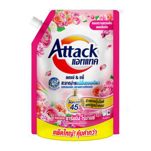 แอทแทค น้ำยาซักผ้า สูตรเข้มข้น ชาร์มมิ่งโรมานซ์ 1.3 ล. สีชมพู  
ATTACK Liquid Detergent Charming Romance