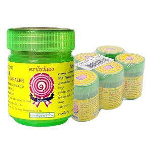 โบว์แดง ยาดมสมุนไพร สีเขียว 5 ก. x 6 
BOW DAENG Herbal Inhaler Green