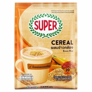 Cereal Mixed with Brown Rice ซุปเปอร์ ซีเรียล เครื่องดื่มธัญญาหารปรุงสำเร็จชนิดผง ผสมข้าวกล้อง 25 ก. แพ็ค 20 ซอง
SUPER Cereal Instant Cereal Mixed with Brown Rice Beverage