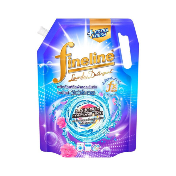 ไฟน์ไลน์ ซักผ้า สูตรเข้มข้น เอ็กตราเฟรช 1250 มล. ถุง ม่วง  
FINELINE Concentrated Liquid Detergent Extra Fresh