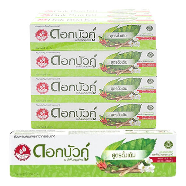 ดอกบัวคู่ยาสีฟันสมุนไพรสูตรดั้งเดิม 40 X 120  
DOKBUAKU HERBAL TOOTHPASTE ORIGINAL