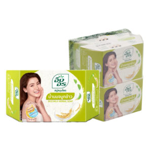 INGON Rice Milk Herbal Soap85g อิงอร สบู่สมุนไพร สูตรน้ำนมจมูกข้าว 85 ก. x 4
INGON Rice Milk Herbal Soap