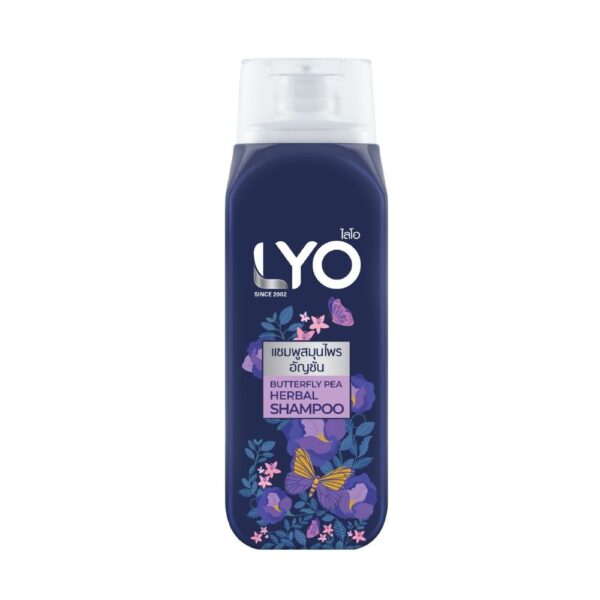 ไลโอ แชมพูสมุนไพรอัญชัน 200 มล. 
LYO BUTTERFLY PEA HERBAL SHAMPOO