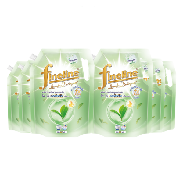 ไฟน์ไลน์ ผลิตภัณฑ์ซักผ้า สูตรเข้มข้น ออร์แกนิค อโล เวร่า 1250 มล. X6 สีเขียว 
FINELINE Liquid Detergent Concentrated Organic Aloe Vera