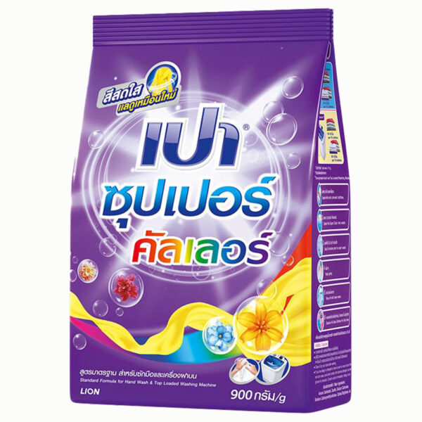 PAO Color Nano Tech Standard Formula Detergent เปา ผงซักฟอก ซุปเปอร์คัลเลอร์ สูตรมาตรฐาน 900 ก.
PAO Color Nano Tech Standard Formula Detergent