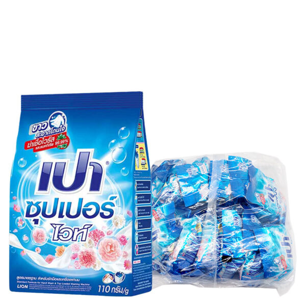 เปาซุปเปอร์ ไวท์ ผงซักฟอก 110 กรัม x 12  
PAO SUPER WHITE POWDER DETERGENT