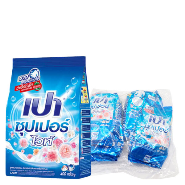เปาซุปเปอร์ ไวท์ ผงซักฟอก 400 กรัม x 4  
PAO SUPER WHITE POWDER DETERGENT