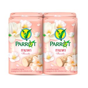 พฤกษานกแก้ว สบู่ ไวท์ทานาคา 105 ก.แพ็ค 4 
PARROT BOTANICALS WHITE TANAKA