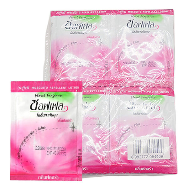 ซอฟเฟล โลชั่นทากันยุง กลิ่นฟลอร่า 8 มล. x 24  
SOFFELL MOSQUITO REPELLENT FLORAL