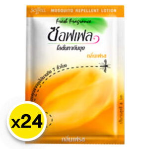 ซอฟเฟล โลชั่นทากันยุง กลิ่นเฟรช  8 มล. x 24   
SOFFELL Mosquito Repellent Lotion Fresh