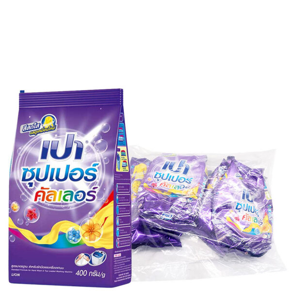 เปา ผงซักฟอก ซุปเปอร์คัลเลอร์ สูตรมาตรฐาน 400 ก. x4  
PAO Color Nano Tech Standard Formula Detergent