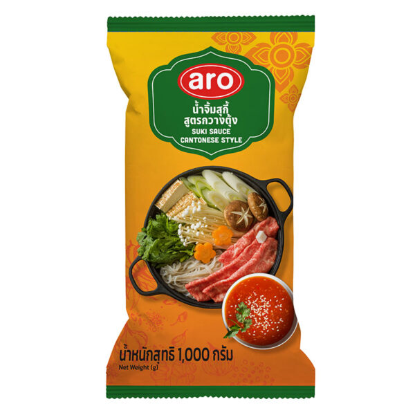 เอโร่ น้ำจิ้มสุกี้สูตรกวางตุ้ง 1กิโลกรัม 
ARO Suki Sauce Cantonese Style