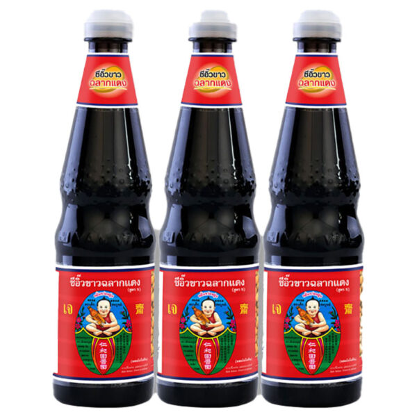DEKSOMBOON Soy Sauce( Red Label)7003 เด็กสมบูรณ์ซีอิ๊วขาวฉลากแดง 700 มิลลิลิตร x3
DEKSOMBOON Soy Sauce( Red Label)