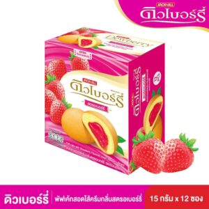 ดิวเบอร์รี เค้กสตรอเบอร์รี่ 15 ก. x 24 
DEWBERRY PUFF STRAWBERRY CAKE