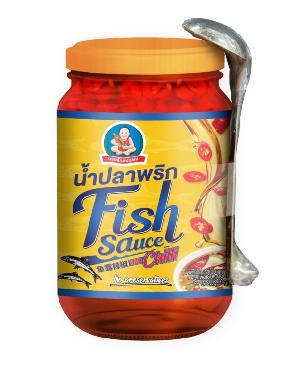 Dek Somboon Fish Sauce with Chili ตราเด็กสมบูรณ์ น้ำปลาพริก ขนาด 250 กรัม
DEKSOMBOON Brand Fish Sauce with Chili