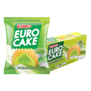 ยูโร่ พัฟเค้ก สอดไส้ครีมรสใบเตย 17 ก. x 12 
EURO Cake Pandan
