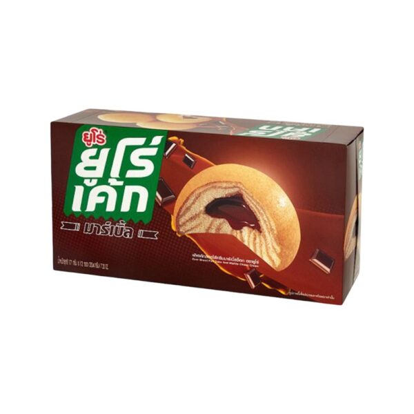 ยูโร่ มาร์เบิ้ลเค้กไส้ครีมช็อกโกแลต 17 ก. 12 ชิ้น 
EURO Chocolate Marble Cake