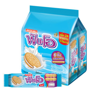 ฟันโอ คุกกี้แซนวิชสอดไส้ครีม รสนม 40.5 ก. 24 ชิ้น  
FUN-O Cookies Milk