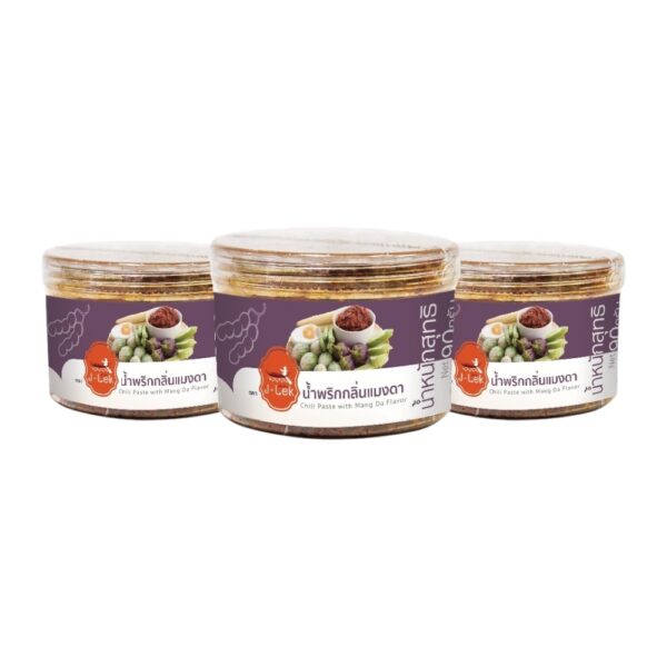 เจ๊เล็ก น้ำพริกแมงดา กระปุกพลาสติก ขนาด 90 กรัม แพ็ค 3 กระปุก 
J-LEK Chilli Paste with Mang Da Flavor