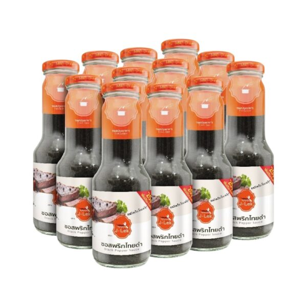 Jae Lek Black Pepper Sauce( glass bottle )12 เจ๊เล็ก ซอสพริกไทยดำ ขวดแก้ว ขนาด 350 กรัม แพ๊ค 12 ขวด
J-LEK (Jay Lek) Black Pepper Sauce( glass bottle )