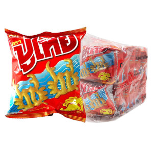 ปูไทย ขนมทอดกรอบ รสปลาหมึก 12 ก. x 12 
PU THAI Crispy Snack Squid