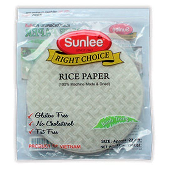 ซันลี แผ่นแป้งเวียดนามกลม22ซม 340ก.
SUNLEE RICE PAPER ROUND