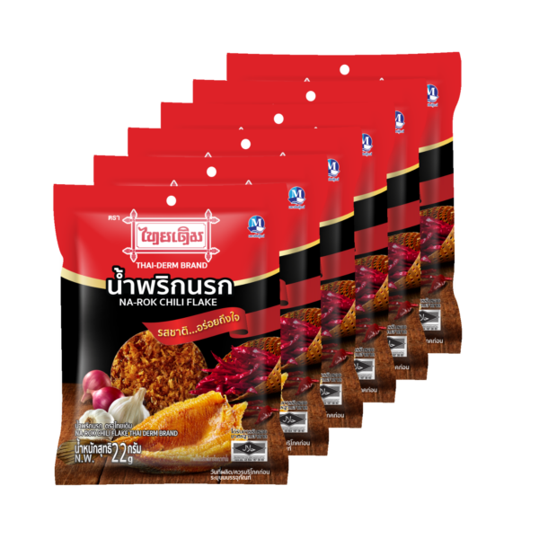 ตราไทยเดิม น้ำพริกนรก 22 ก. x 6  
THAIDERM Narok Chili Flake