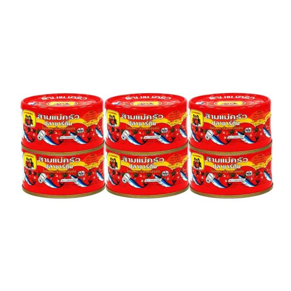 สามแม่ครัว ปลาซาร์ดีนในซอสมะเขือเทศ 190 ก. x 6 
THREE LADY COOKS Sardines in Tomato Sauce