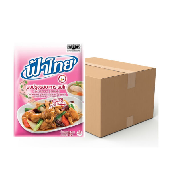 ฟ้าไทย ผงปรุงรสอาหาร รสไก่ 165 กรัม แพ็ค 36 
FA THAI seasoning powder (chicken flavor)
