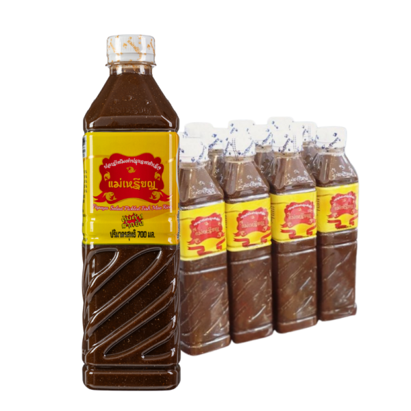 แม่เหรียญปลาร้าส้มตำปรุงรสสำเร็จ 700 มิลลิลิตร แพ็ค 12   
MAERIEN   Pla Ra Somtam Ready-to-use Seasoning