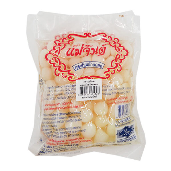 แม่จินต์ กระเทียมโทนดอง 350 กรัม x 2
MAE JIN Garlic Tone Pickle